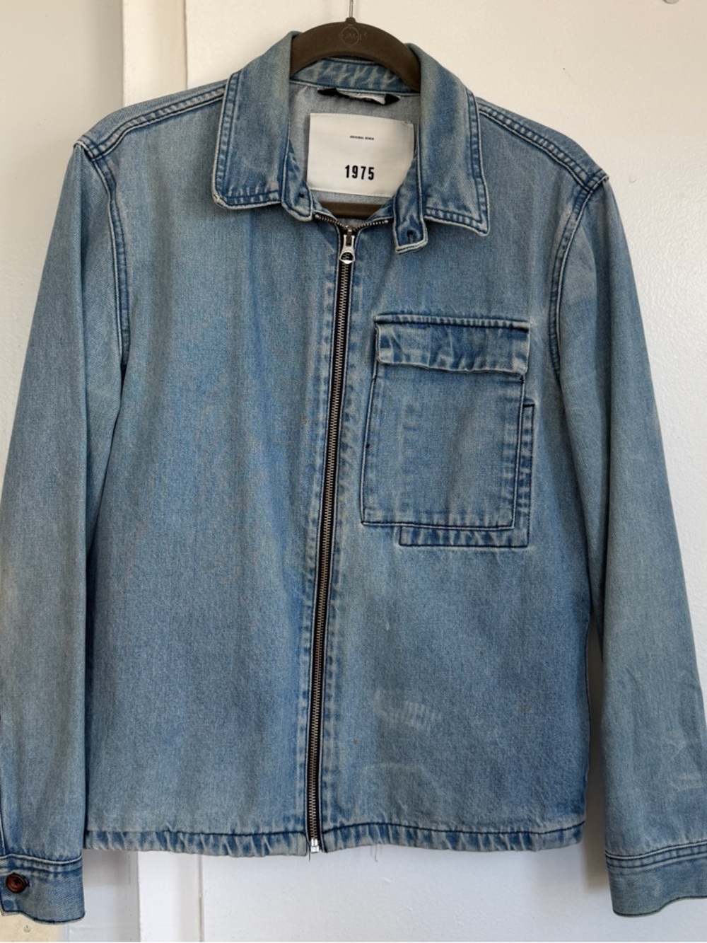 Zara Light Blue Denim Zip Jacket